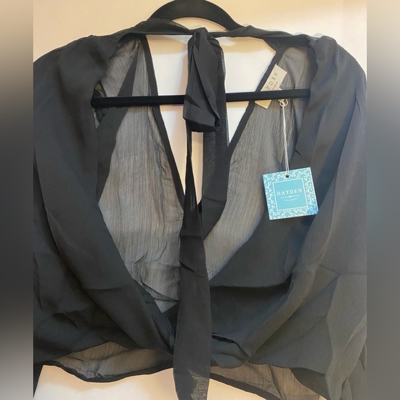 NWT Hayden Los Angeles Sheer Black Blouse Size Small - Picture 2 of 6